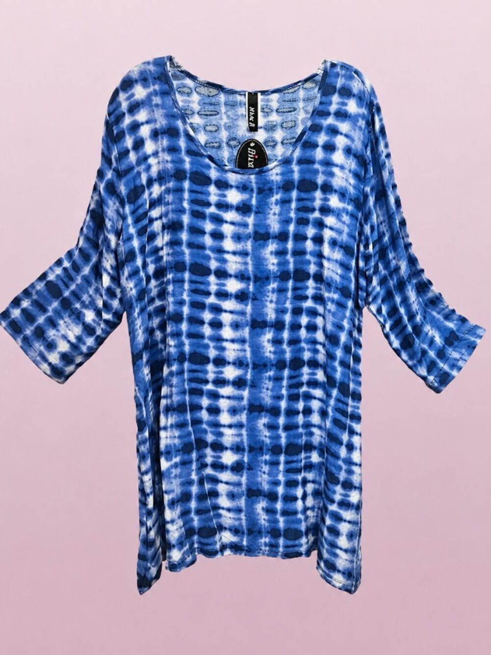 NWT Diva D Blue/White 3/4 Sleeve Top - 2X